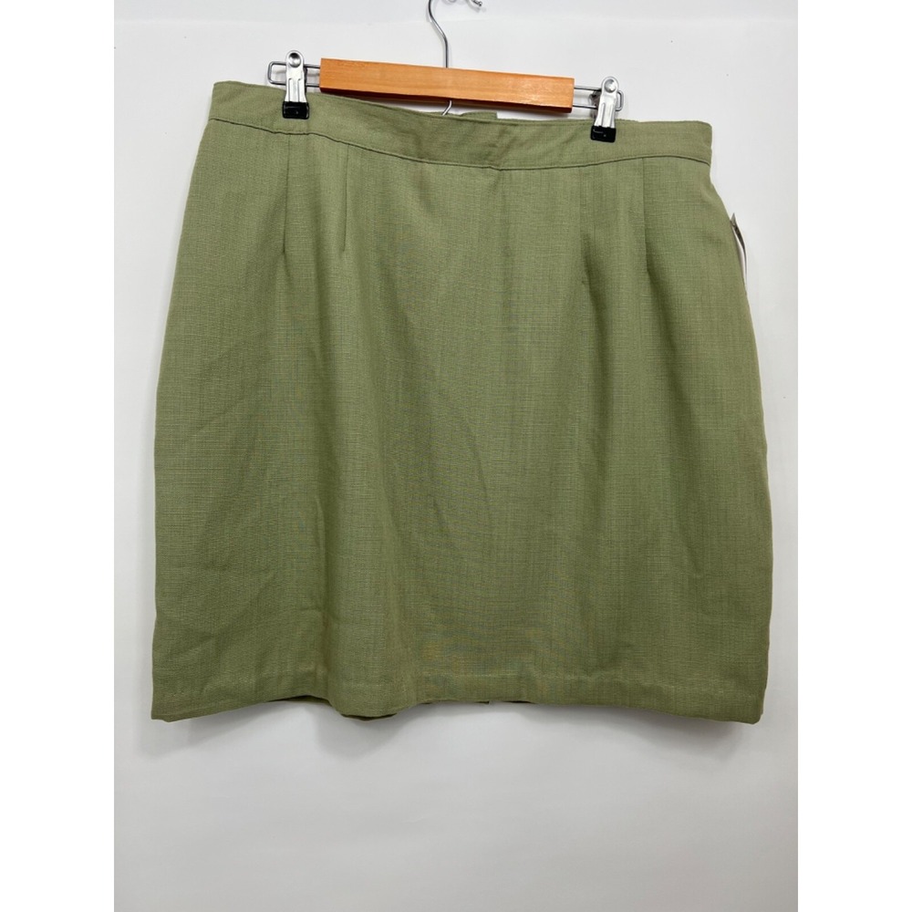 Sag Harbor NWT‎ Straight Skirt Olive Green Elastic Waist  Women's 20W